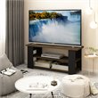 Pemberly Row TV Stand for TVs Up to 55 Inches with Open Shelves in Walnut