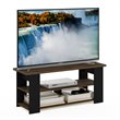 Pemberly Row TV Stand for TVs Up to 55 Inches with Open Shelves in Walnut