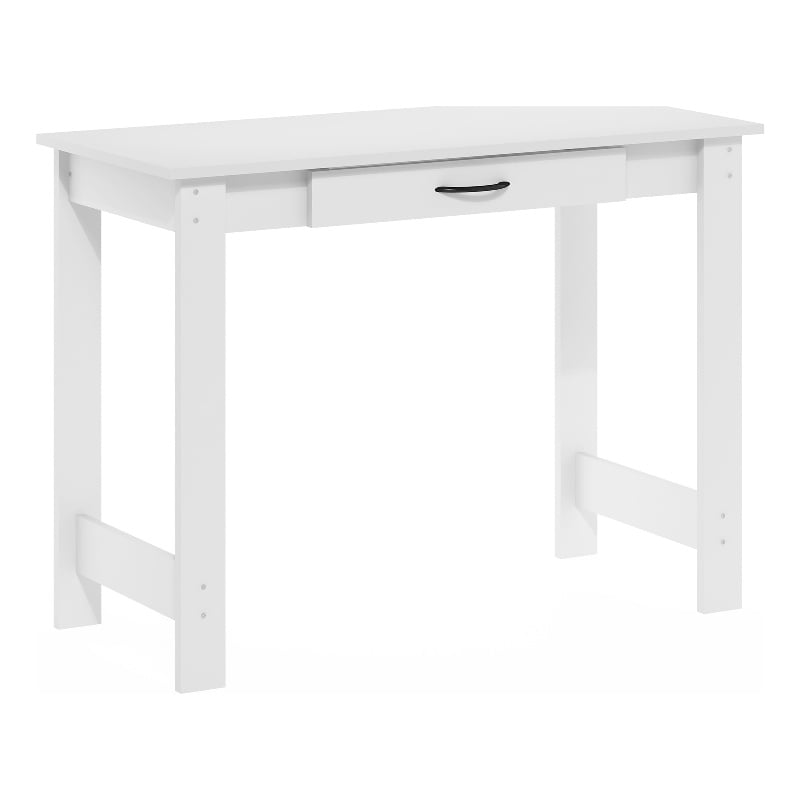Pemberly Row Writing Desk with Storage Drawer in White Finish