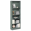 Pemberly Row 5 Tier Bookshelf with Adjustable Shelves in Sage Green Finish