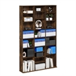 Pemberly Row 24 Shelf Multimedia Storage Tower with Wall Mount Kit in Amber Pine