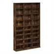 Pemberly Row 24 Shelf Multimedia Storage Tower with Wall Mount Kit in Amber Pine