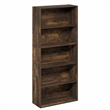 Pemberly Row 5 Tier Adjustable Bookshelf 52 Inch Tall in Amber Pine Finish