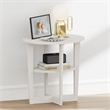 Pemberly Row 2 Tier Oval Nightstand with Round Edge Design in White Finish