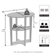 Pemberly Row 2 Tier Oval Nightstand with Round Edge Design in White Finish