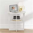 Pemberly Row 2 Tier Oval Nightstand with Round Edge Design in White Finish