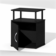 Pemberly Row Nightstand with Open Shelf and Door Cabinet in Black Finish