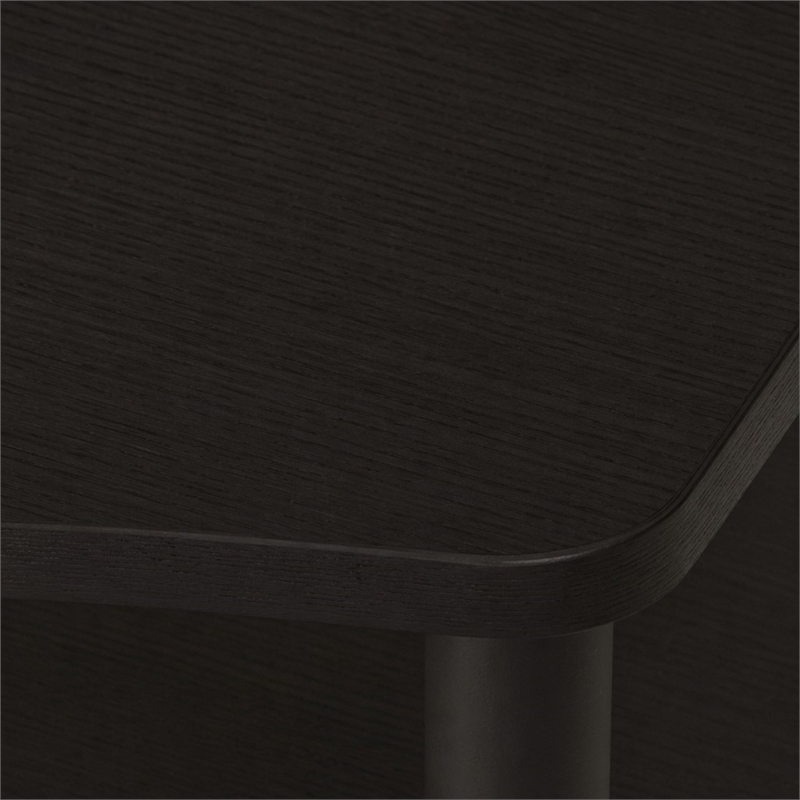 Pemberly Row Nightstand with Open Shelf and Door Cabinet in Black Finish