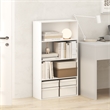 Pemberly Row 4 Tier Open Shelving Bookshelf with Closed Back in White Finish