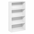Pemberly Row 4 Tier Open Shelving Bookshelf with Closed Back in White Finish