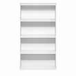 Pemberly Row 4 Tier Open Shelving Bookshelf with Closed Back in White Finish
