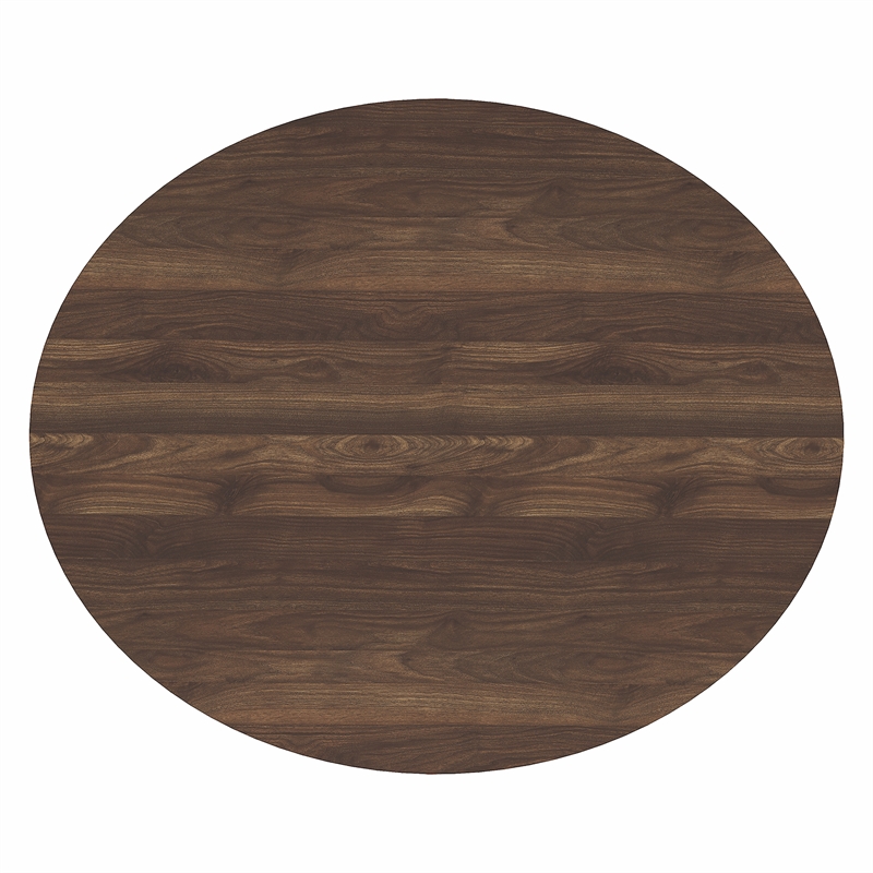 Pemberly Row 2 Tier Oval Nightstand with Round Edge Design in Columbia Walnut