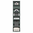 Pemberly Row 8 Tier Narrow Adjustable Media Shelf Storage Tower in Sage Green