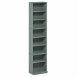 Pemberly Row 8 Tier Narrow Adjustable Media Shelf Storage Tower in Sage Green