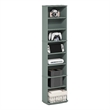 Pemberly Row 8 Tier Narrow Adjustable Media Shelf Storage Tower in Sage Green