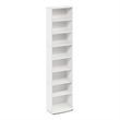 Pemberly Row 7 Shelf Adjustable Multimedia Storage Tower in White Finish