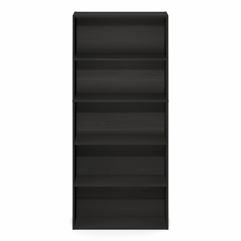 Pemberly Row 5 Tier Adjustable Bookshelf 52 Inch Tall in Espresso Finish