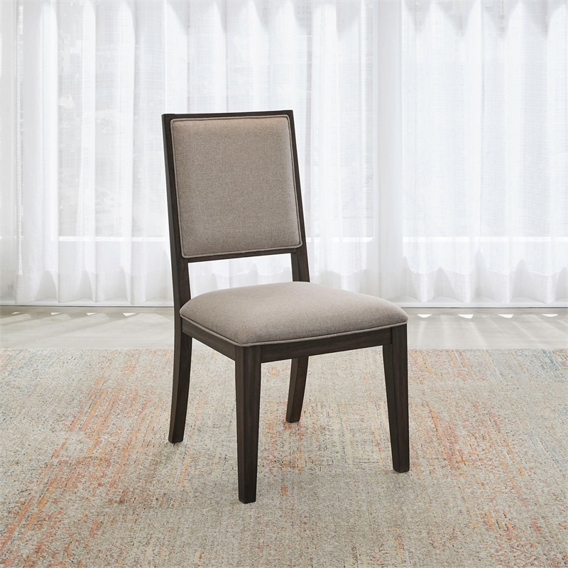 Pemberly Row 7 Piece Rectangular Dining Room Table Set in Brown