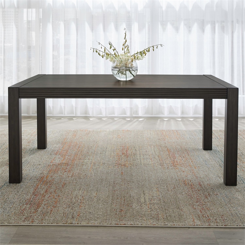 Pemberly Row 7 Piece Rectangular Dining Room Table Set in Brown