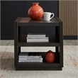 Pemberly Row End Table with Reeded Pilasters and Open Shelves in Brown