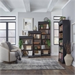 Pemberly Row Stepped Bookcase Wall Set with 4 Bookcases in Black