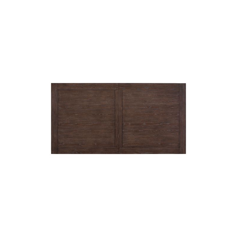 Pemberly Row Rectangular Dining Table with 20 Inch Self Storing Leaf in Brown