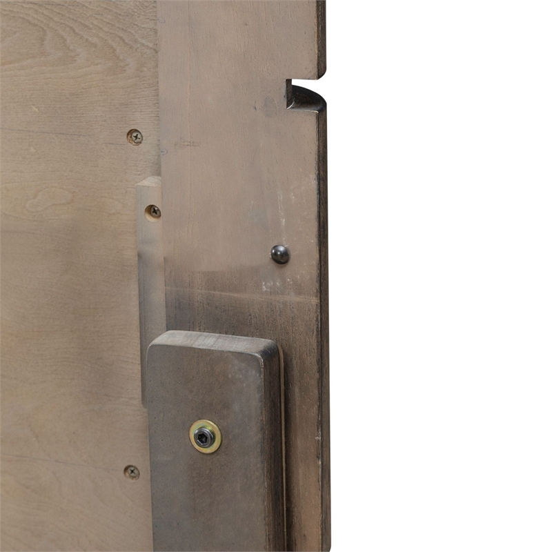 Pemberly Row Queen Panel Headboard with Touch LED Lighting in Brown