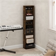 Pemberly Row 9 Shelf Multimedia Storage Tower with Adjustable Shelves in Amber