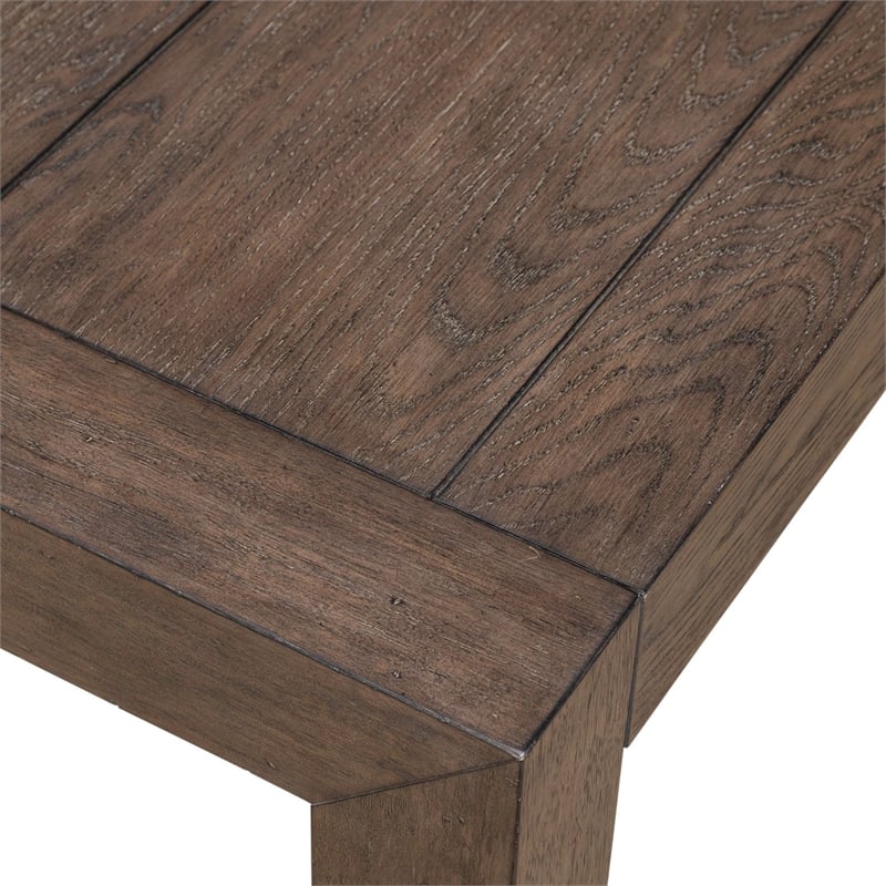 Pemberly Row Rectangular Cocktail Table with Planked Top in Brown