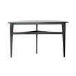 Pemberly Row Demilune Sofa Table with Tempered Glass Top in Brown