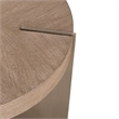 Pemberly Row Chairside Table with Satin Nickel Metal Legs in Brown