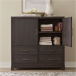 Pemberly Row Dressing Chest with Reeded Doors and 4 Drawers in Brown