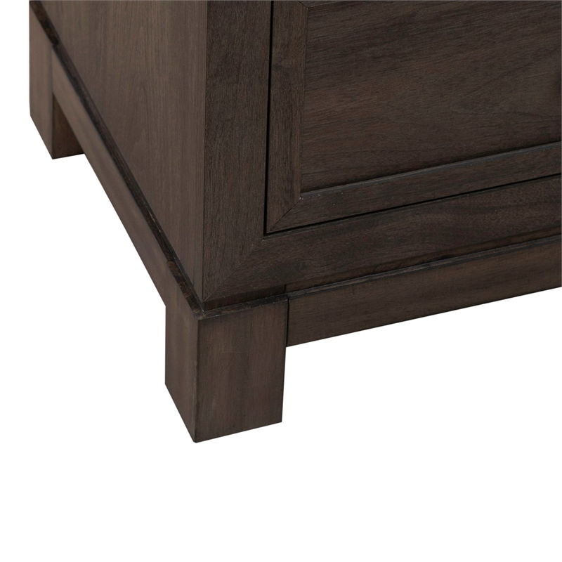 Pemberly Row Dressing Chest with Reeded Doors and 4 Drawers in Brown