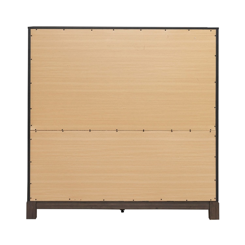 Pemberly Row Dressing Chest with Reeded Doors and 4 Drawers in Brown