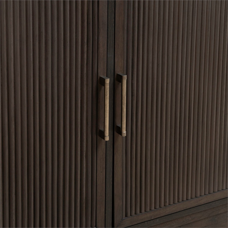 Pemberly Row Dressing Chest with Reeded Doors and 4 Drawers in Brown