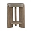 Pemberly Row Chairside Table with Faux Concrete Top and Shelf in Brown