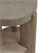 Pemberly Row Chairside Table with Faux Concrete Top and Shelf in Brown