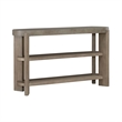 Pemberly Row Sofa Table with Faux Concrete Top and Open Shelves in Brown