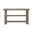 Pemberly Row Sofa Table with Faux Concrete Top and Open Shelves in Brown
