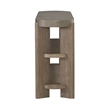 Pemberly Row Sofa Table with Faux Concrete Top and Open Shelves in Brown