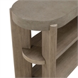 Pemberly Row Sofa Table with Faux Concrete Top and Open Shelves in Brown