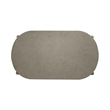 Pemberly Row Oval Cocktail Table with Faux Concrete Top and Casters in Brown