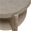 Pemberly Row Oval Cocktail Table with Faux Concrete Top and Casters in Brown