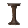 Pemberly Row Round Chairside Table with Fancy Face Veneer Top in Cherry
