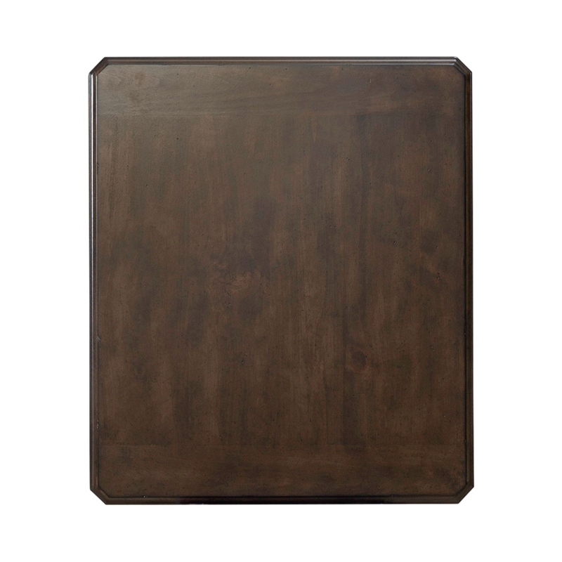 Pemberly Row Drawer End Table with Turned Legs and Open Shelf in Cherry