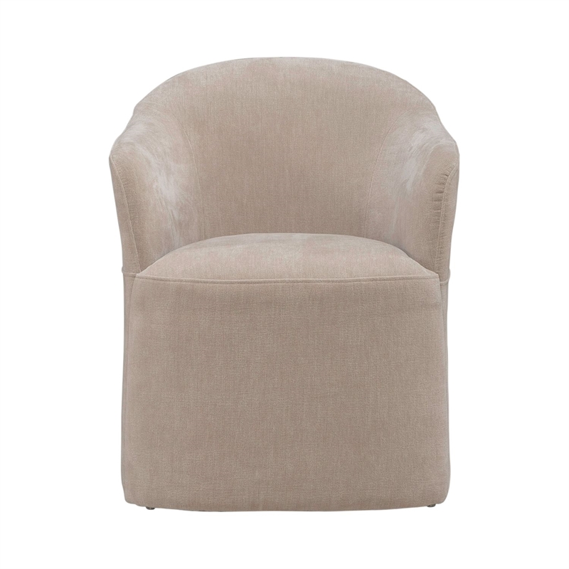 Pemberly Row Squared Arm Dining Chairs with Casters Set of 4 in Wicker
