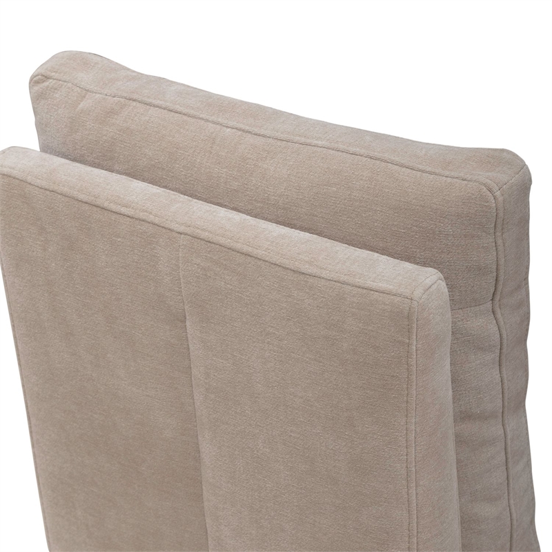 Pemberly Row Upholstered Dining Chair with Casters and Squared Back in Wicker