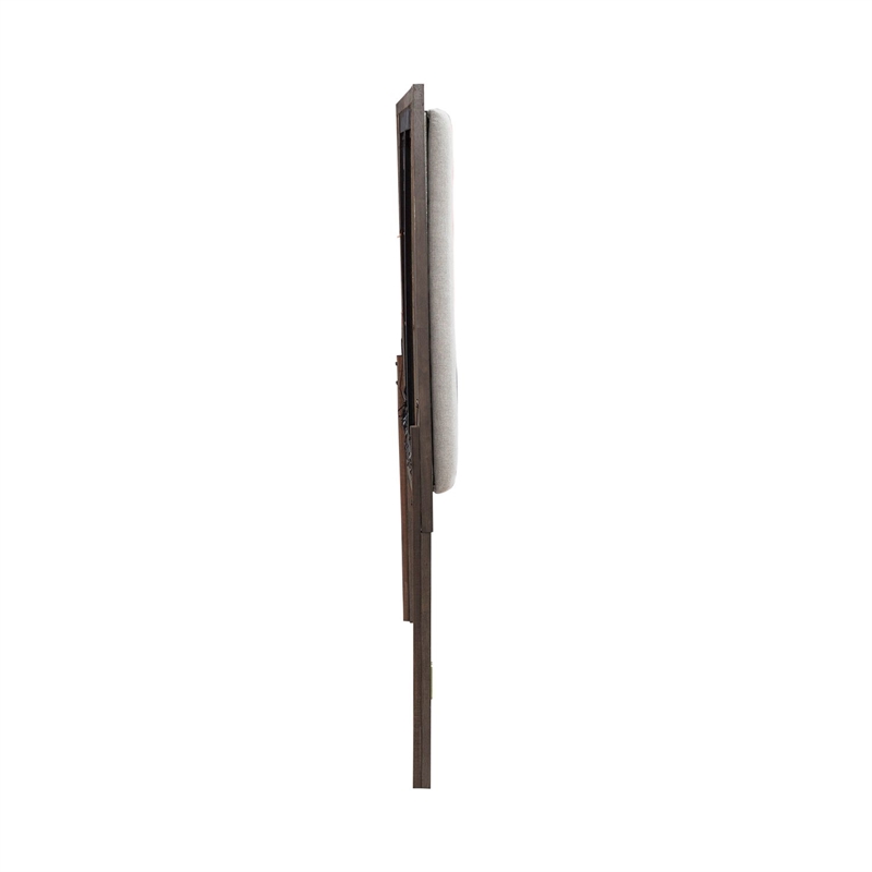 Pemberly Row King Upholstered Panel Headboard with Reeded Trim in Brown