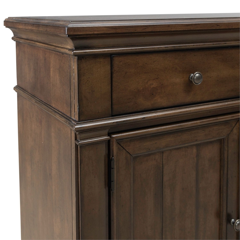Pemberly Row 2 Door 10 Drawer Chest with Cedar Lined Drawers in Cherry