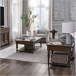 Pemberly Row 3 Piece Cocktail and End Table Set with Casters in Cherry